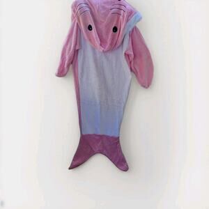 Unbranded Dolphin One Piece Costume Kids OS Pink Excellent Sea Creature Hooded‎
